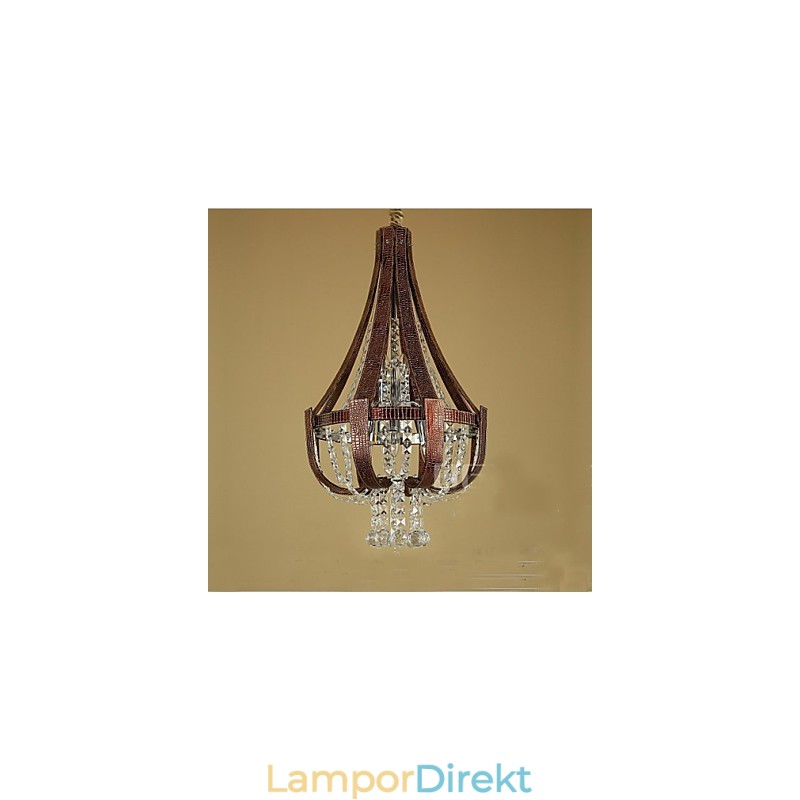 Post Modern Lyx Leather Crystal Creative Lron Ljuskrona