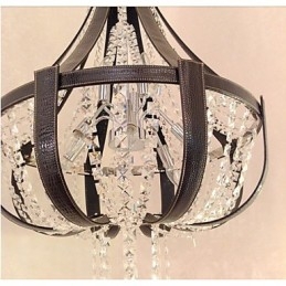 Post Modern Lyx Leather Crystal Creative Lron Ljuskrona