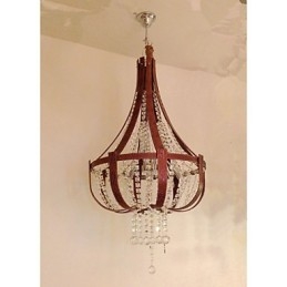 Post Modern Lyx Leather Crystal Creative Lron Ljuskrona