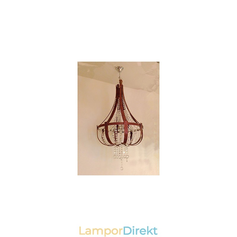 Post Modern Lyx Leather Crystal Creative Lron Ljuskrona