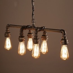 Edison Retro Loft Style Vintage Industrial Pendel Light Metal Vattenrör Armatur Lampara Colgantes