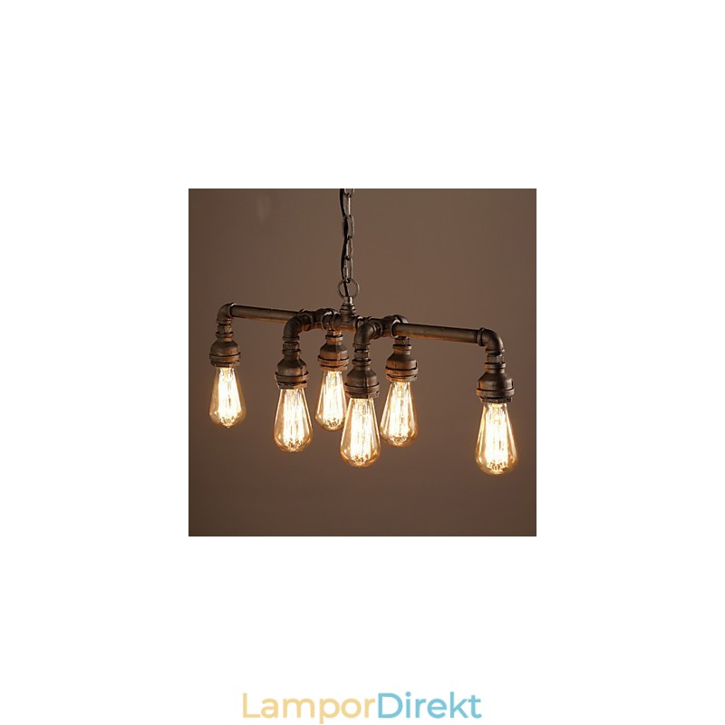 Edison Retro Loft Style Vintage Industrial Pendel Light Metal Vattenrör Armatur Lampara Colgantes