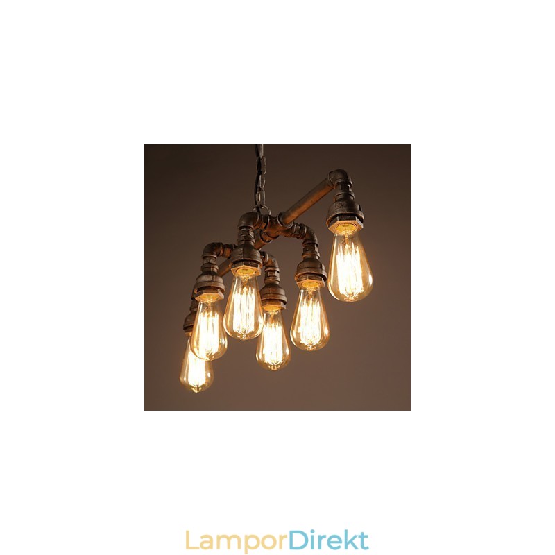 Edison Retro Loft Style Vintage Industrial Pendel Light Metal Vattenrör Armatur Lampara Colgantes