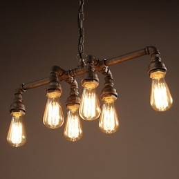 Edison Retro Loft Style Vintage Industrial Pendel Light Metal Vattenrör Armatur Lampara Colgantes