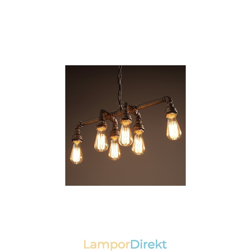 Edison Retro Loft Style Vintage Industrial Pendel Light Metal Vattenrör Armatur Lampara Colgantes