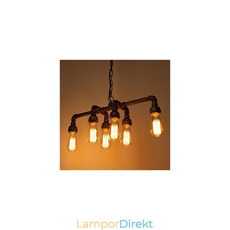 Edison Retro Loft Style Vintage Industrial Pendel Light Metal Vattenrör Armatur Lampara Colgantes