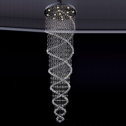 Takkristall Hängande Belysningslampor 13 Lampor Modern Silver Canpoy Transparent K9 Crystal Fixtures