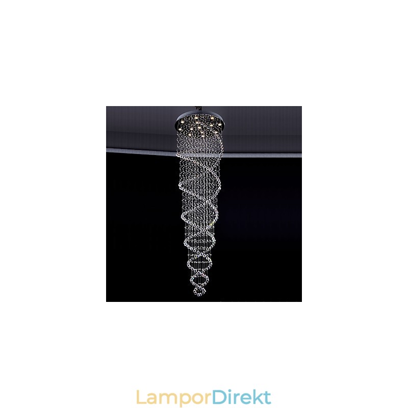 Takkristall Hängande Belysningslampor 13 Lampor Modern Silver Canpoy Transparent K9 Crystal Fixtures