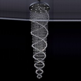 Takkristall Hängande Belysningslampor 13 Lampor Modern Silver Canpoy Transparent K9 Crystal Fixtures