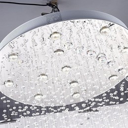 Takkristall Hängande Belysningslampor 13 Lampor Modern Silver Canpoy Transparent K9 Crystal Fixtures