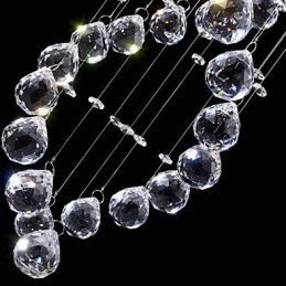 Takkristall Hängande Belysningslampor 13 Lampor Modern Silver Canpoy Transparent K9 Crystal Fixtures