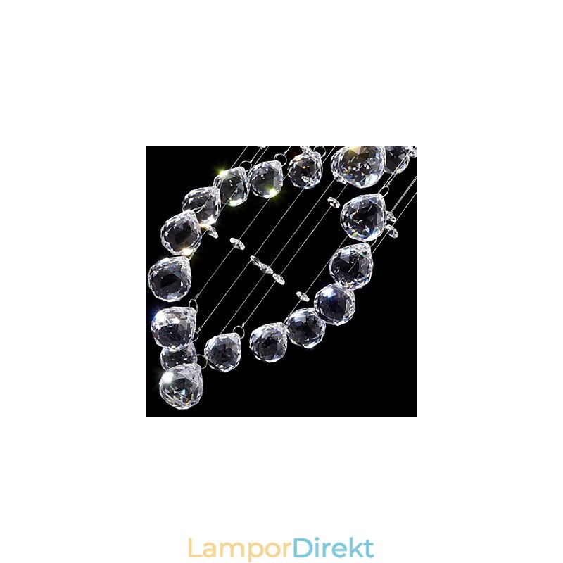 Takkristall Hängande Belysningslampor 13 Lampor Modern Silver Canpoy Transparent K9 Crystal Fixtures