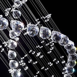 Takkristall Hängande Belysningslampor 13 Lampor Modern Silver Canpoy Transparent K9 Crystal Fixtures
