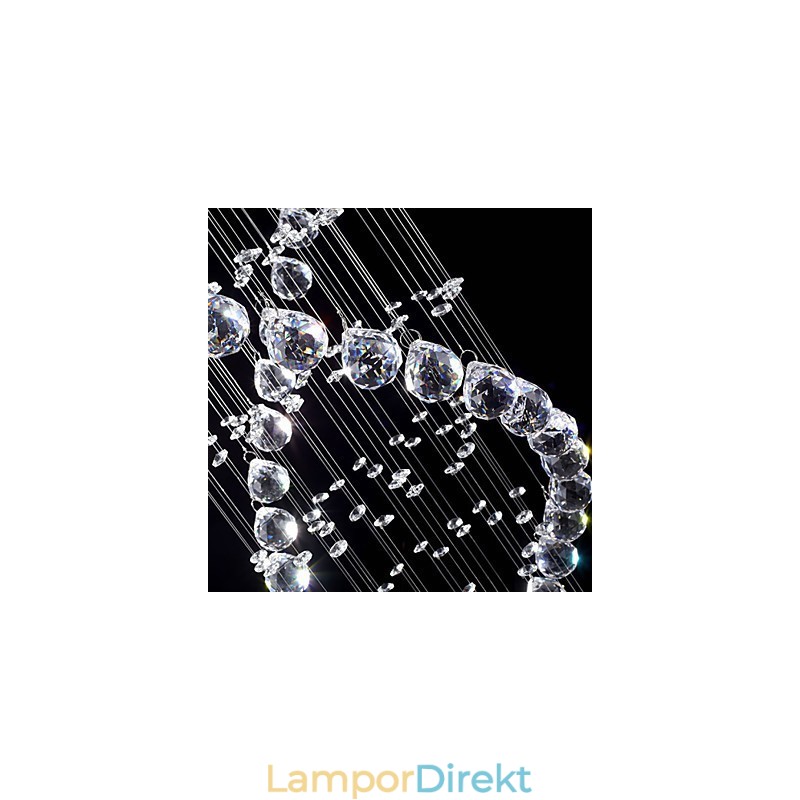 Takkristall Hängande Belysningslampor 13 Lampor Modern Silver Canpoy Transparent K9 Crystal Fixtures