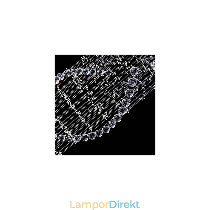 Takkristall Hängande Belysningslampor 13 Lampor Modern Silver Canpoy Transparent K9 Crystal Fixtures
