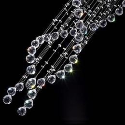 Takkristall Hängande Belysningslampor 13 Lampor Modern Silver Canpoy Transparent K9 Crystal Fixtures