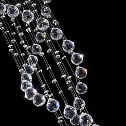 Takkristall Hängande Belysningslampor 13 Lampor Modern Silver Canpoy Transparent K9 Crystal Fixtures