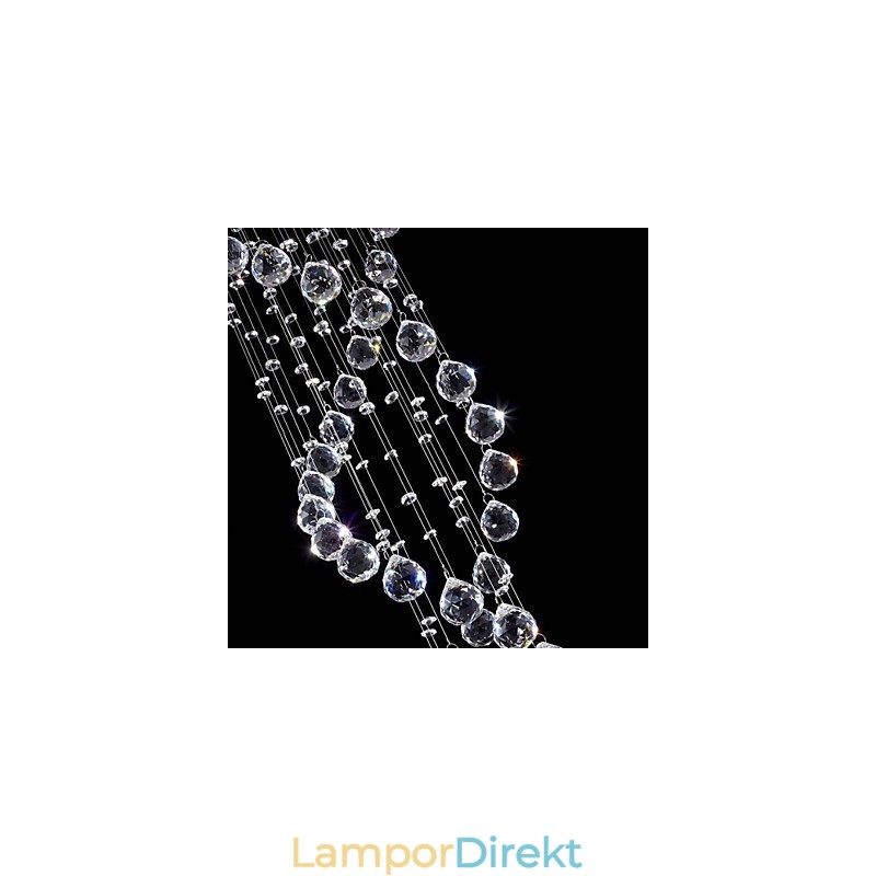 Takkristall Hängande Belysningslampor 13 Lampor Modern Silver Canpoy Transparent K9 Crystal Fixtures