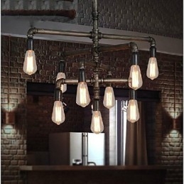 Traditionell Klassisk Vintage Retro Lykta Landmålning Metall Taklampa