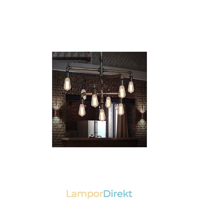 Traditionell Klassisk Vintage Retro Lykta Landmålning Metall Taklampa