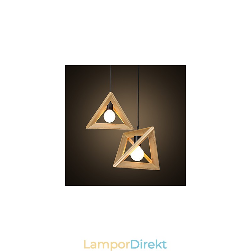 Europeisk Stil Creative Country Restoring Ancient Ways Triangulär Wood Box Droplight