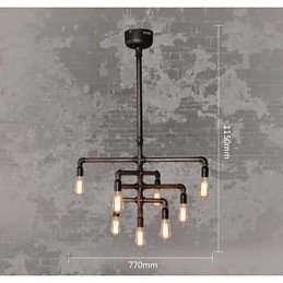 Traditionell Klassisk Vintage Retro Lykta Landmålning Metall Taklampa