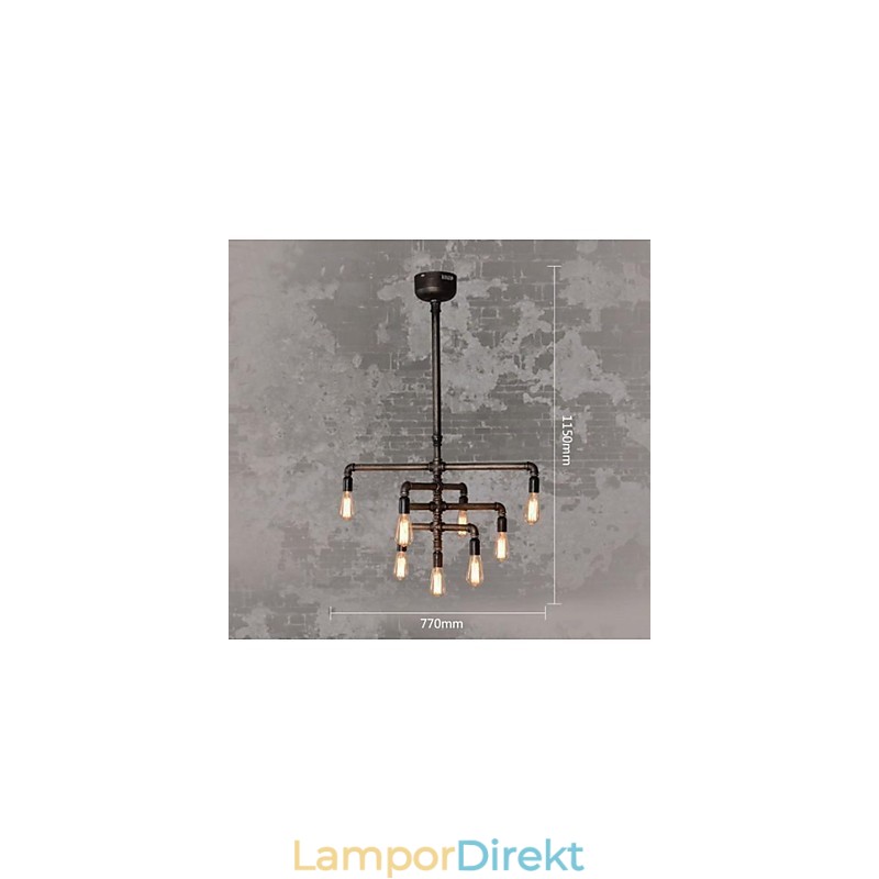 Traditionell Klassisk Vintage Retro Lykta Landmålning Metall Taklampa