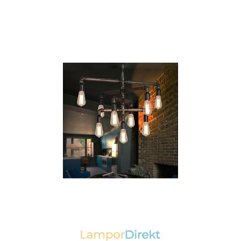 Traditionell Klassisk Vintage Retro Lykta Landmålning Metall Taklampa