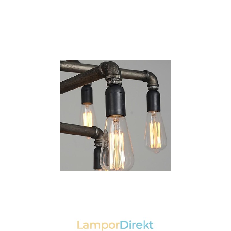 Traditionell Klassisk Vintage Retro Lykta Landmålning Metall Taklampa