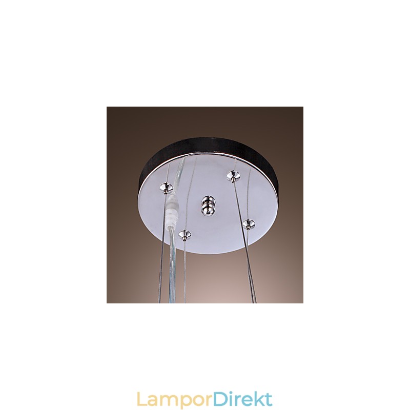 Modern Samtida Trumkristall Galvaniserad Metall Taklampa