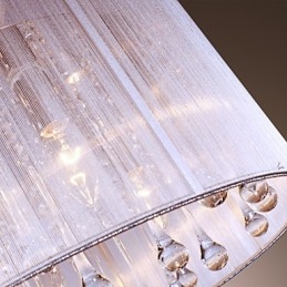 Modern Samtida Trumkristall Galvaniserad Metall Taklampa