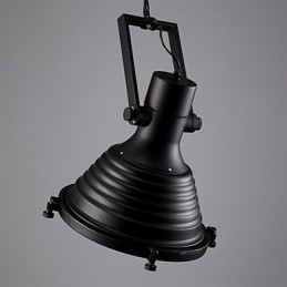 Svart Retro Järnhängande Lampa Och Glasskärm Butik