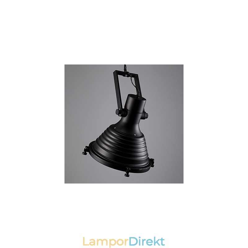Svart Retro Järnhängande Lampa Och Glasskärm Butik
