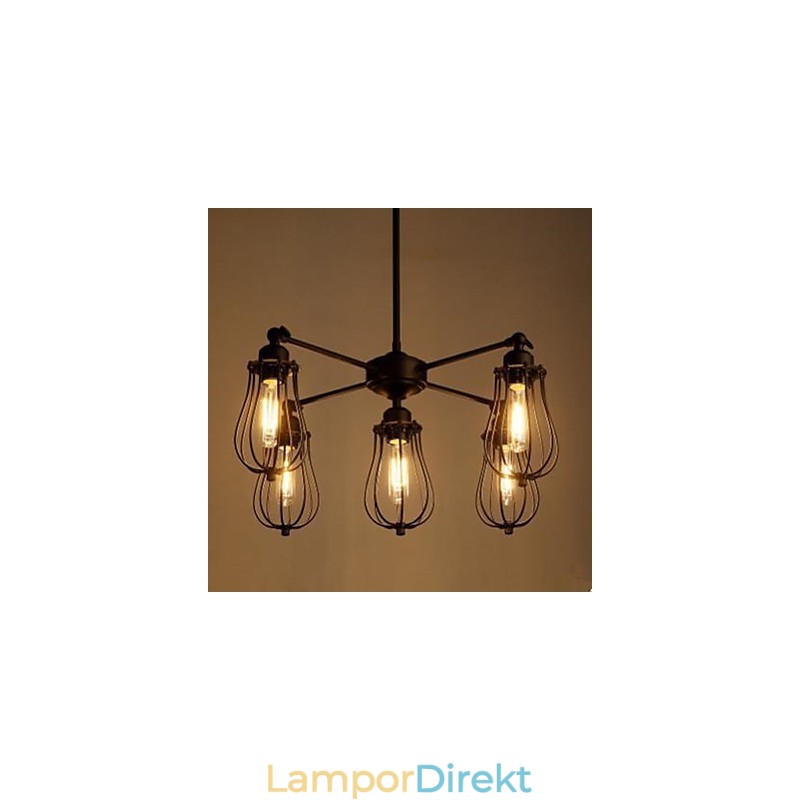 American Industrial Restoring Ancient Ways Smidesjärn Grapefruit 5 Head Droplight