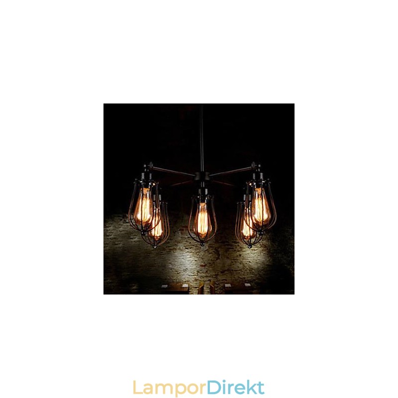 American Industrial Restoring Ancient Ways Smidesjärn Grapefruit 5 Head Droplight