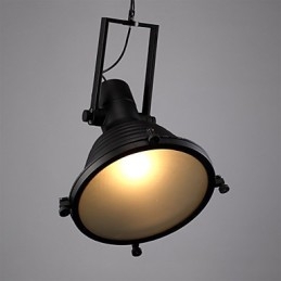 Svart Retro Järnhängande Lampa Och Glasskärm Butik