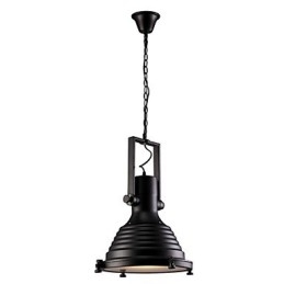 Svart Retro Järnhängande Lampa Och Glasskärm Butik