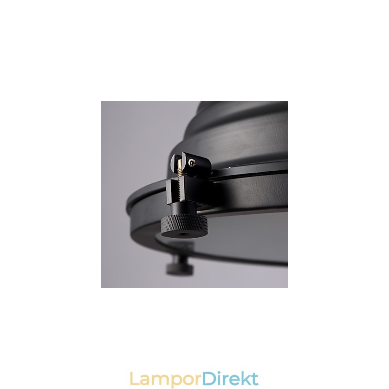 Svart Retro Järnhängande Lampa Och Glasskärm Butik