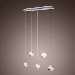 Modern Contemporary Island Crystal Chrome Pendellampa
