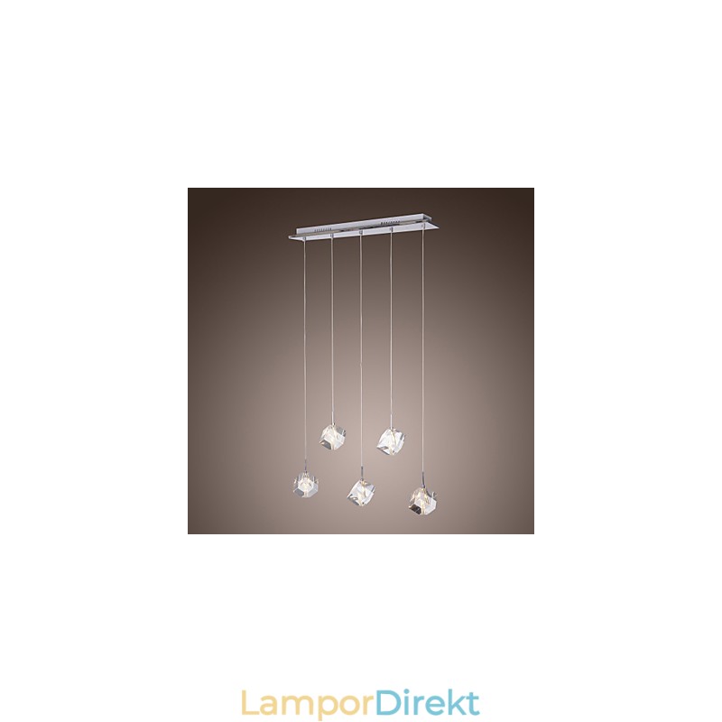 Modern Contemporary Island Crystal Chrome Pendellampa