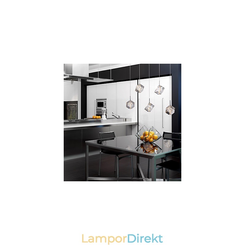 Modern Contemporary Island Crystal Chrome Pendellampa
