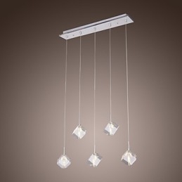Modern Contemporary Island Crystal Chrome Pendellampa