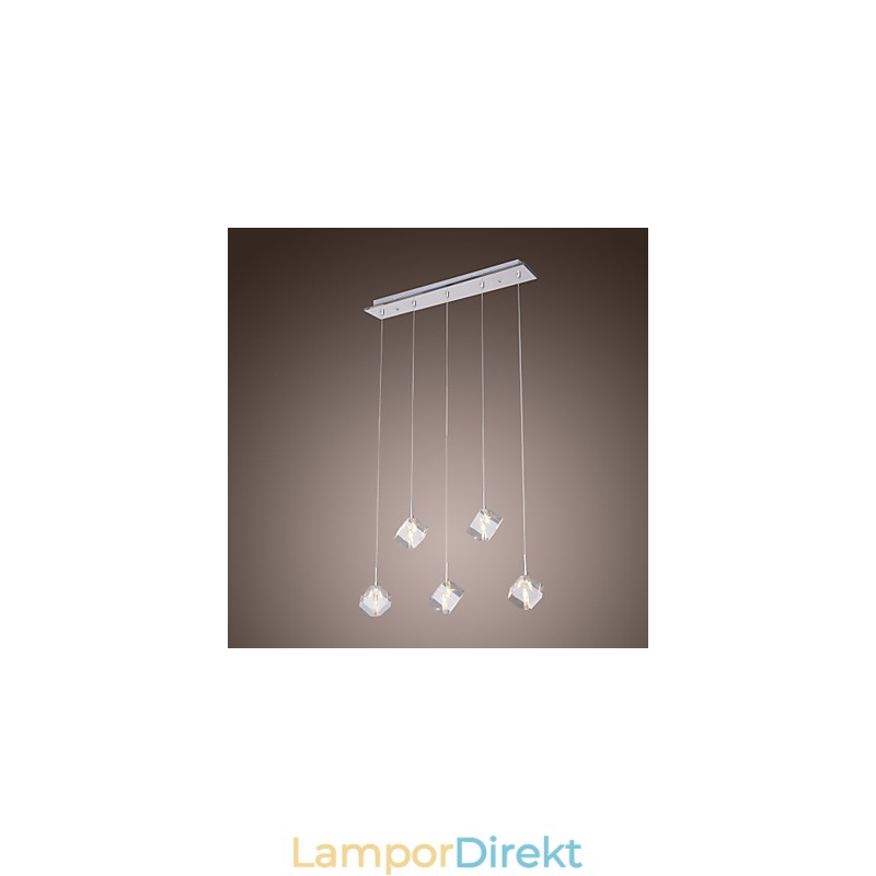 Modern Contemporary Island Crystal Chrome Pendellampa