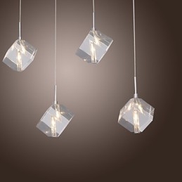Modern Contemporary Island Crystal Chrome Pendellampa