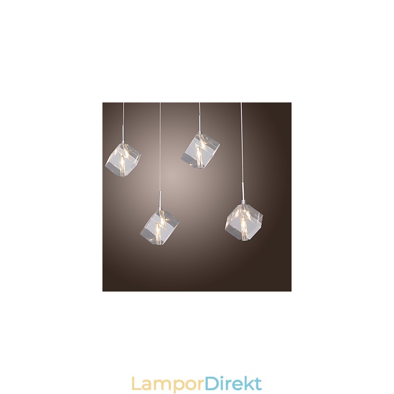 Modern Contemporary Island Crystal Chrome Pendellampa