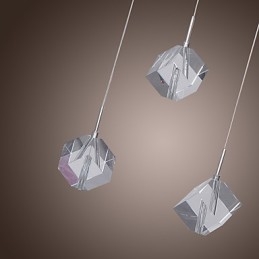 Modern Contemporary Island Crystal Chrome Pendellampa