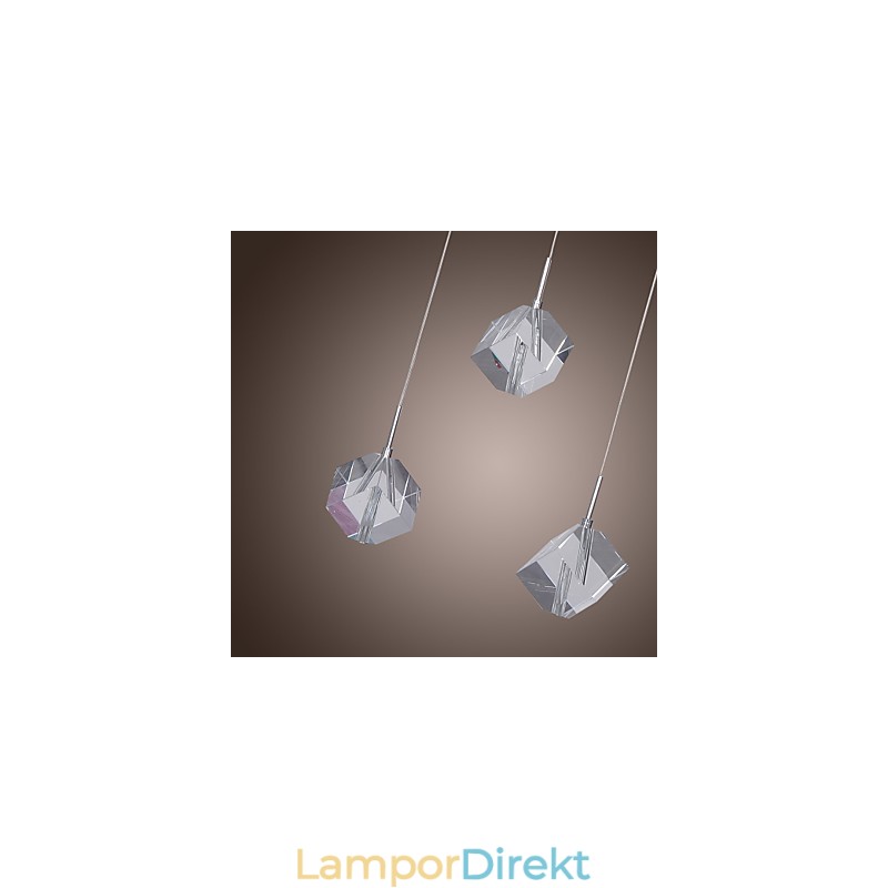 Modern Contemporary Island Crystal Chrome Pendellampa