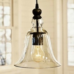 Traditionell Klassisk Vintage Skål Elektropläterad Pendellampa I Ministil