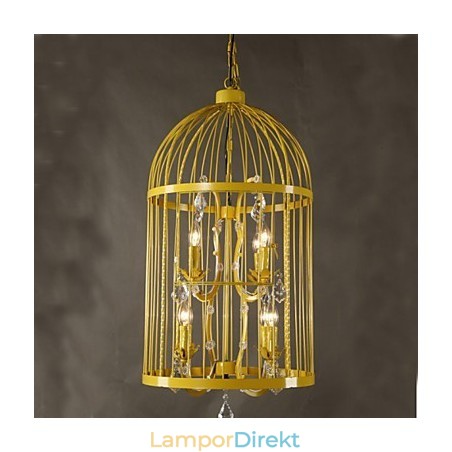Vintage Iron Cage Trapplampa Ljuskrona Crystal A Vintage Iron Cage Trapplampa Ljuskrona Crystal A