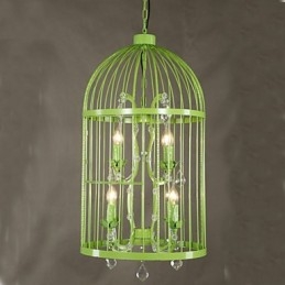 Vintage Iron Cage Trapplampa Ljuskrona Crystal A